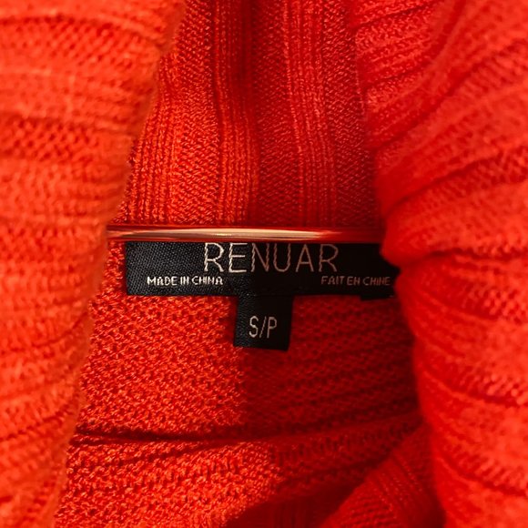 Renuar Orange Knit Cowl Neck Flare Sweater - Picture 8 of 8